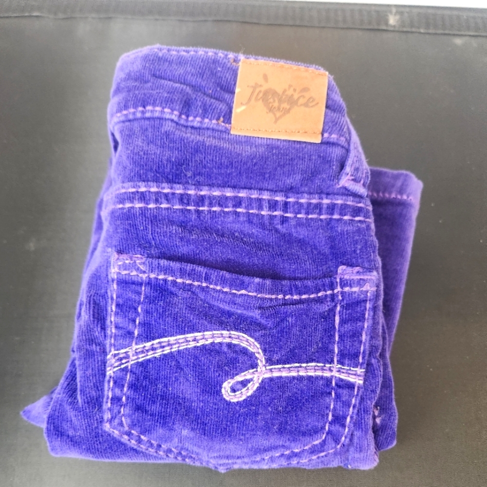 6S Girls Justice Jeans Premier Pants Purple corduroy Pants